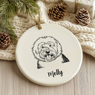 Adorno De Cerámica Navidad Perro Pastor Personalizado
