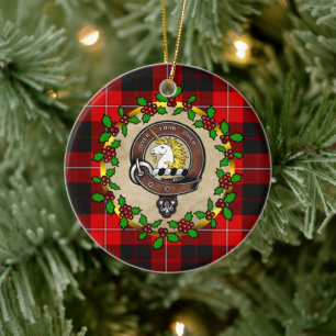 Adorno De Cerámica Navidad personalizada de Cunningham Clan Badge y T