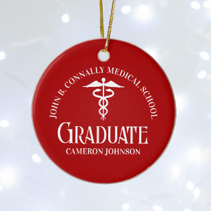 Adorno De Cerámica Navidad personalizada de graduación de la escuela