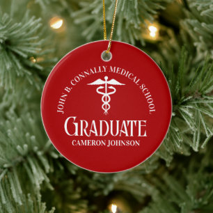 Adorno De Cerámica Navidad personalizada de graduación de la escuela 