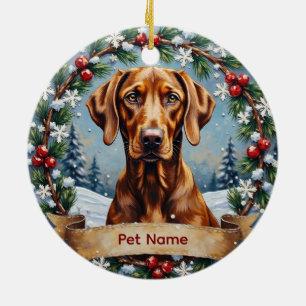 Adorno De Cerámica Navidad personalizada de Weimaraner