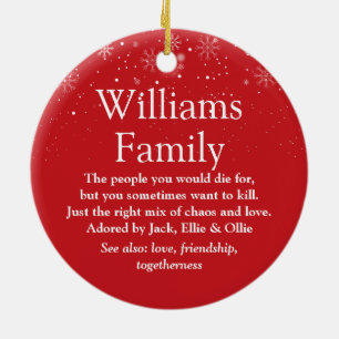 Adorno De Cerámica Navidad personalizada definición de su familia