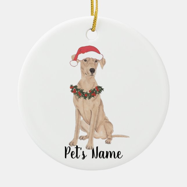 Adorno De Cerámica Navidad personalizada del Pinscher Alemán (Frente)
