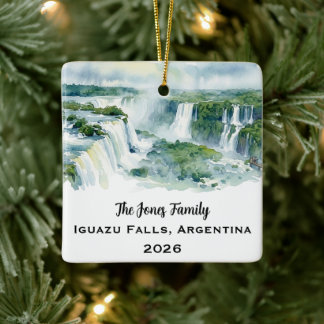 Adorno De Cerámica Navidad personalizada en las cataratas del Iguazú 