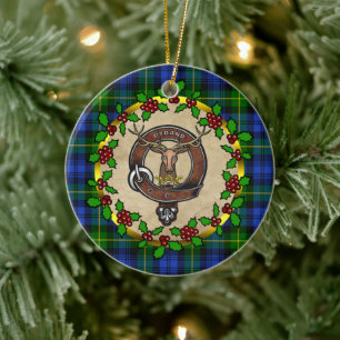 Adorno De Cerámica Navidad personalizada Gordon Clan Badge y Tartan