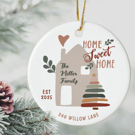 Adorno De Cerámica Navidad Personalizada Hogar Dulce Hogar