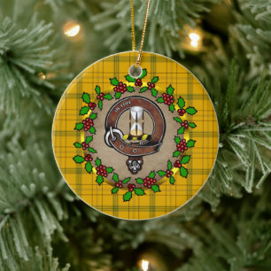 Adorno De Cerámica Navidad personalizada Houston Clan Badge y Tartán