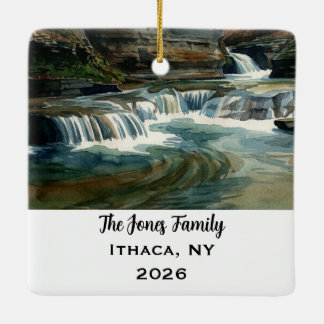 Adorno De Cerámica Navidad personalizada Ithaca, NY
