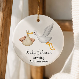 Adorno De Cerámica Navidad personalizada para el bebé que viene pront