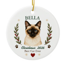 Navidad personalizada para gato siamés