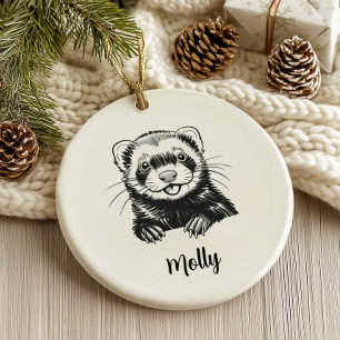 Adorno De Cerámica Navidad Personalizada para Hurones