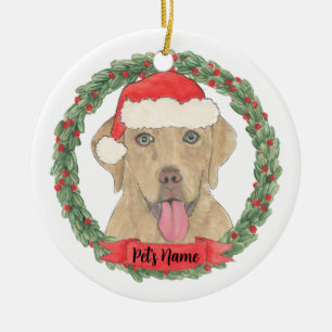 Adorno De Cerámica Navidad personalizada para Labrador Dudley