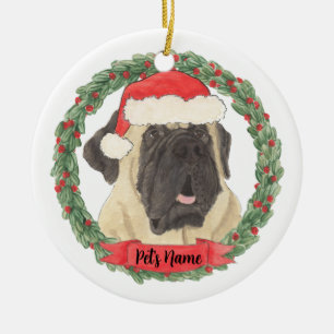 Adorno De Cerámica Navidad personalizada para Mastiff