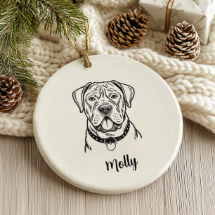 Adorno De Cerámica Navidad personalizada para perro Cane Corso