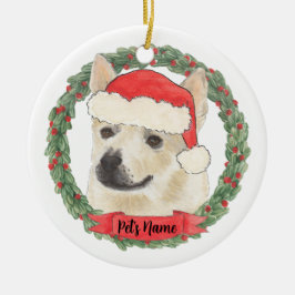 Adorno De Cerámica Navidad personalizada para perro Norwegian Buhund