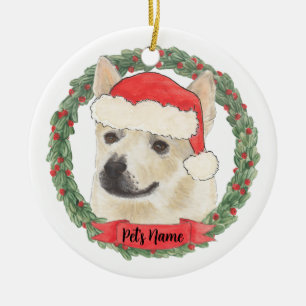 Adorno De Cerámica Navidad personalizada para perro Norwegian Buhund