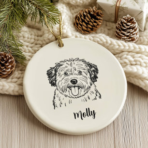 Adorno De Cerámica Navidad Personalizada para Perro Puli