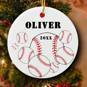 Adorno De Cerámica Navidad Recuerdo para Niños Deportes Béisbol