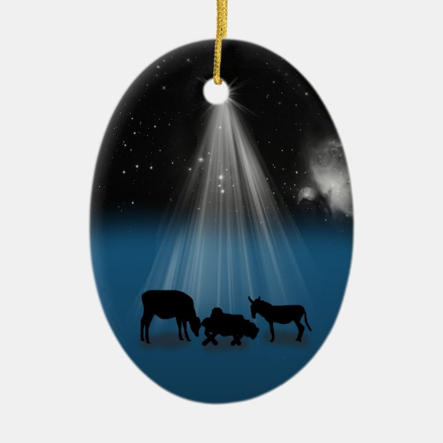 Adorno De Cerámica Navidad, religioso, natividad, estrellas, (Frente)