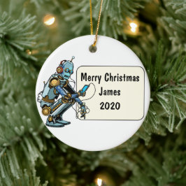Adorno De Cerámica Navidad Robótica Personalizada