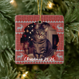 Adorno De Cerámica Navidad Roja Personalizada