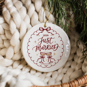 Adorno De Cerámica Navidad Romántica Recién Casados
