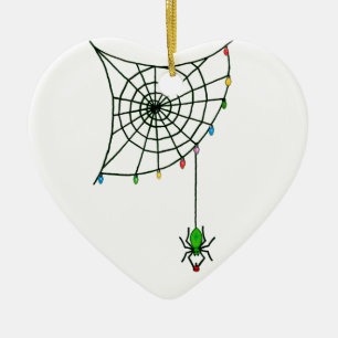 Adorno De Cerámica Navidad Spider Web Lights Gótico Holiday