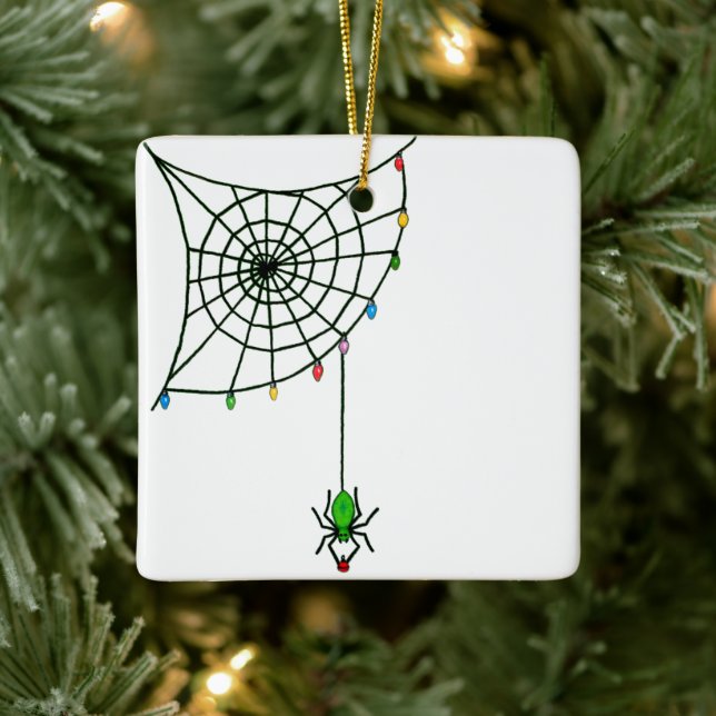 Adorno De Cerámica Navidad Spider Web Lights Gótico Holiday (Árbol)