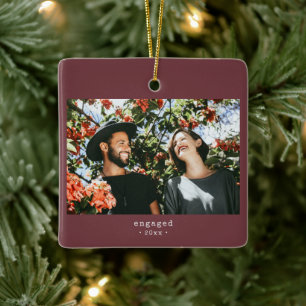 Adorno De Cerámica Navidad Tipo Máquina Retro Burgundy Rojo Compromet