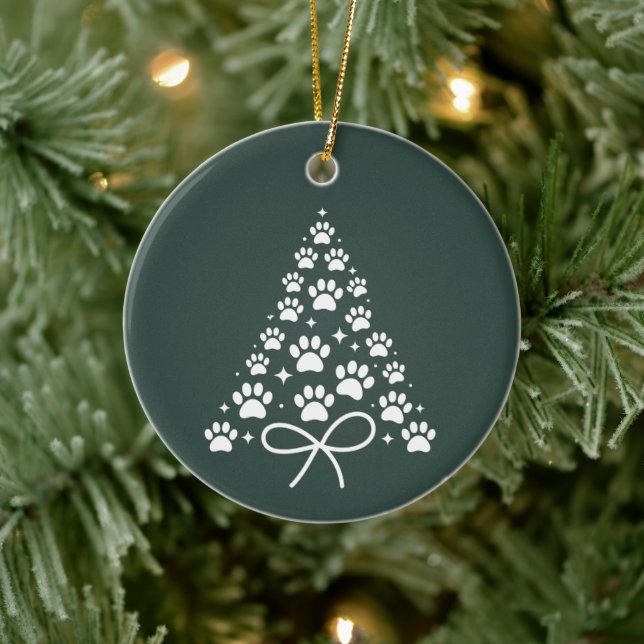 Adorno De Cerámica Navidad Tree Dog Lover Dueño Regalo festividad (Árbol)