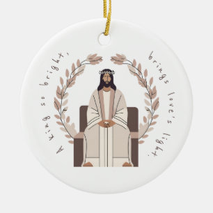 Adorno De Cerámica Navidad   Un rey tan brillante   Jesús   Neutrales