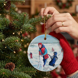 Adorno De Cerámica Navidad Vintage Personalizable