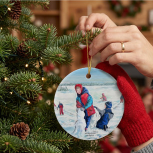 Adorno De Cerámica Navidad Vintage Personalizable