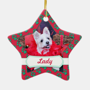 Adorno De Cerámica Navidad - WestieJack - señora
