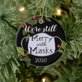 Adorno De Cerámica Navidades 2020 Todavía Con Máscaras