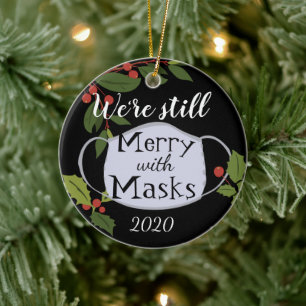 Adorno De Cerámica Navidades 2020 Todavía Con Máscaras