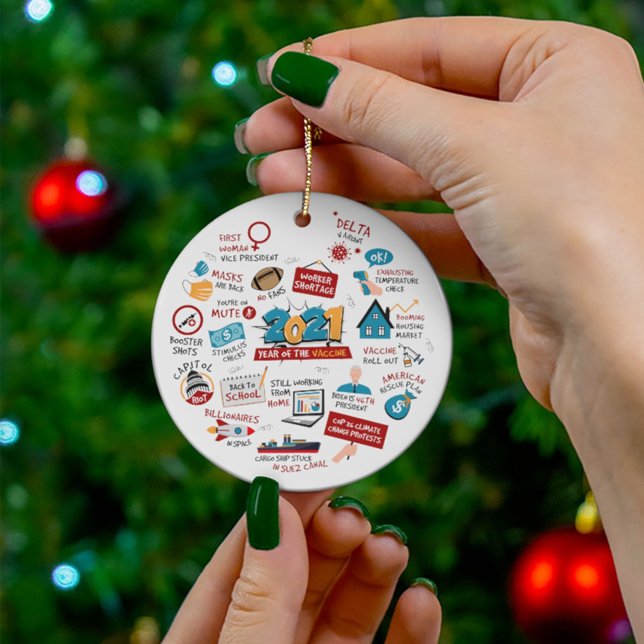 Adorno De Cerámica Navidades 2021 Año de la vacuna pandémica COVID (Subido por el creador)