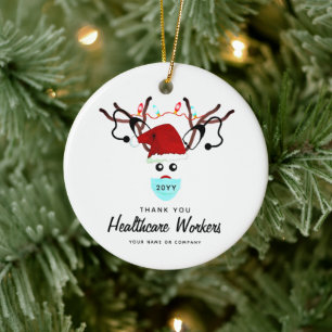 Adorno De Cerámica Navidades 2022 Personalizado de renos de Héroes de