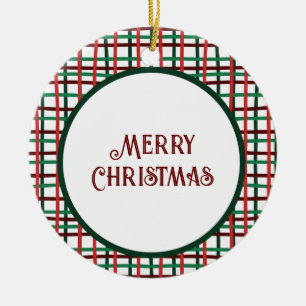 Adorno De Cerámica Navidades 2023 Red and Green Orgnament Ceramic Orn