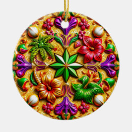 Adorno De Cerámica NAVIDADES 3D rojo amarillo morado