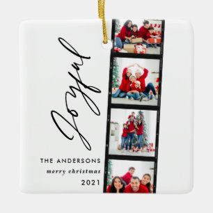 Adorno De Cerámica Navidades 4 tipografía de collage de fotografías