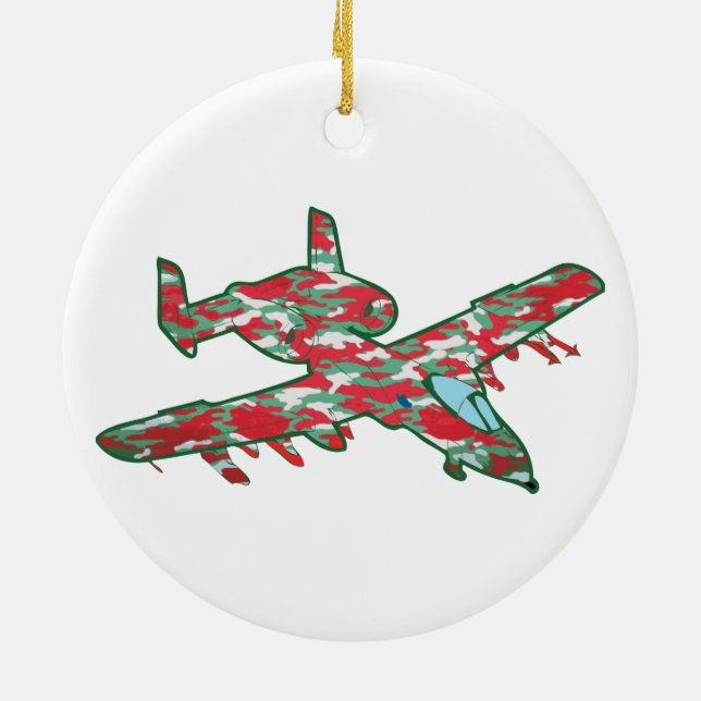 Adorno De Cerámica Navidades A-10 Warthog (Atrás)