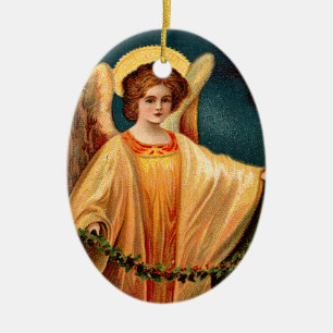 Adorno De Cerámica Navidades a la antigua, Ángel