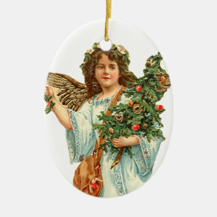 Adorno De Cerámica Navidades a la antigua, Ángel