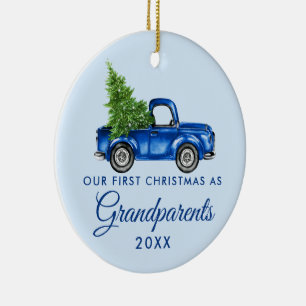 Adorno De Cerámica Navidades Abuelos: FOTO del camión azul de vuelta