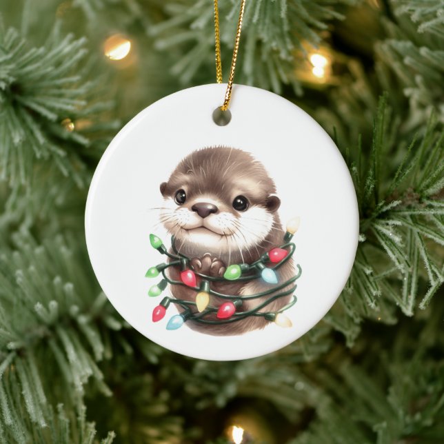 Adorno De Cerámica Navidades Adorables Otter (Árbol)