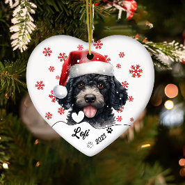 Adorno De Cerámica Navidades adoran perro caniche