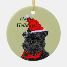 Adorno De Cerámica Navidades Affenpinscher Regalos, Haffie Holidays!