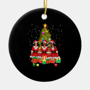 Adorno De Cerámica Navidades africanos estadounidenses Santa Claus Ch