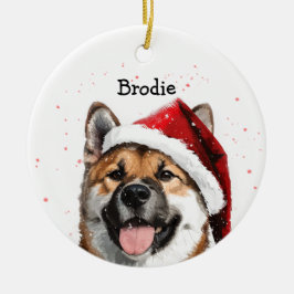Adorno De Cerámica Navidades Akita personalizados